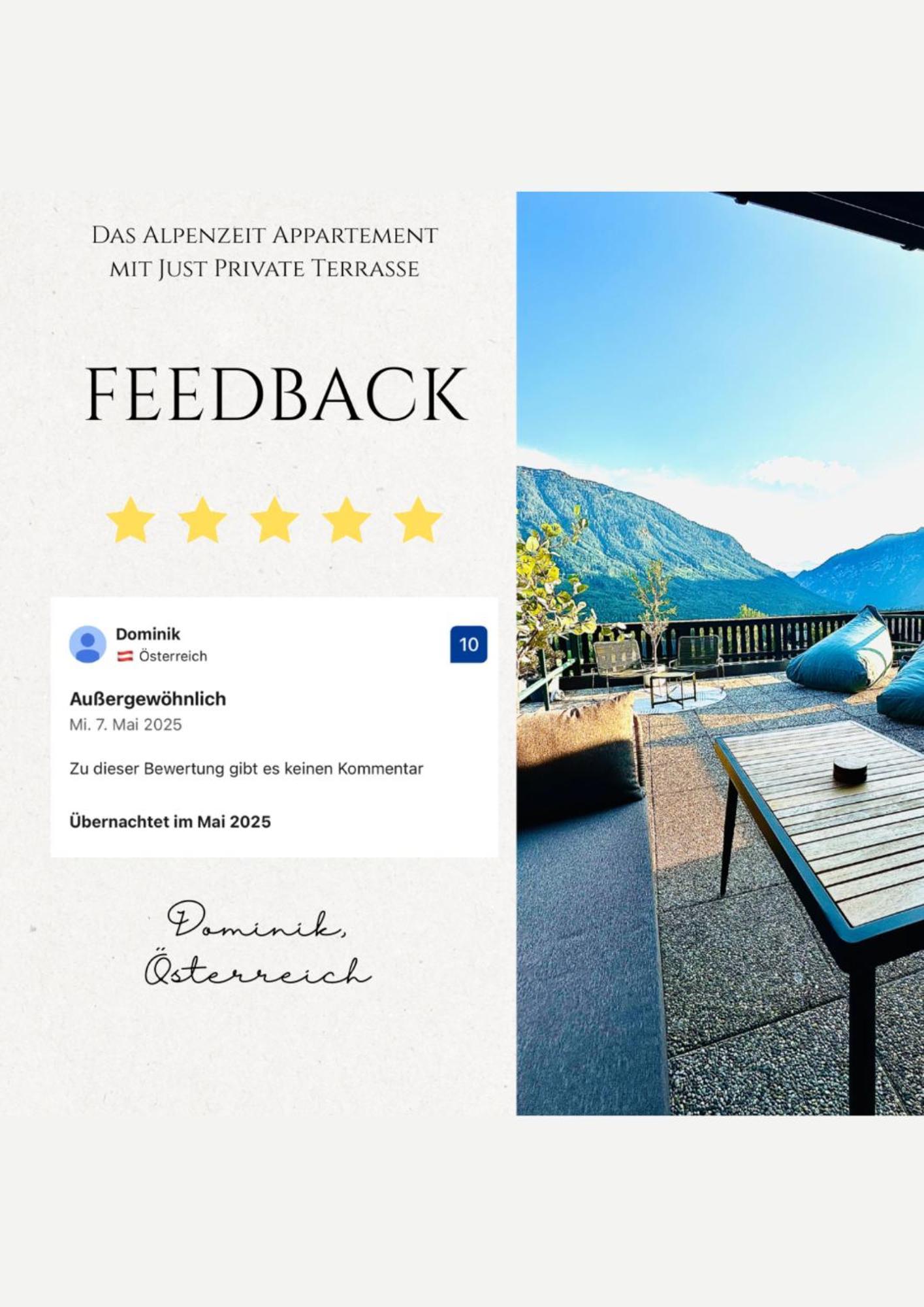 Das Alpenzeit Appartement Mit Just Private Terrasse (Adults Only) Bad Aussee Eksteriør billede